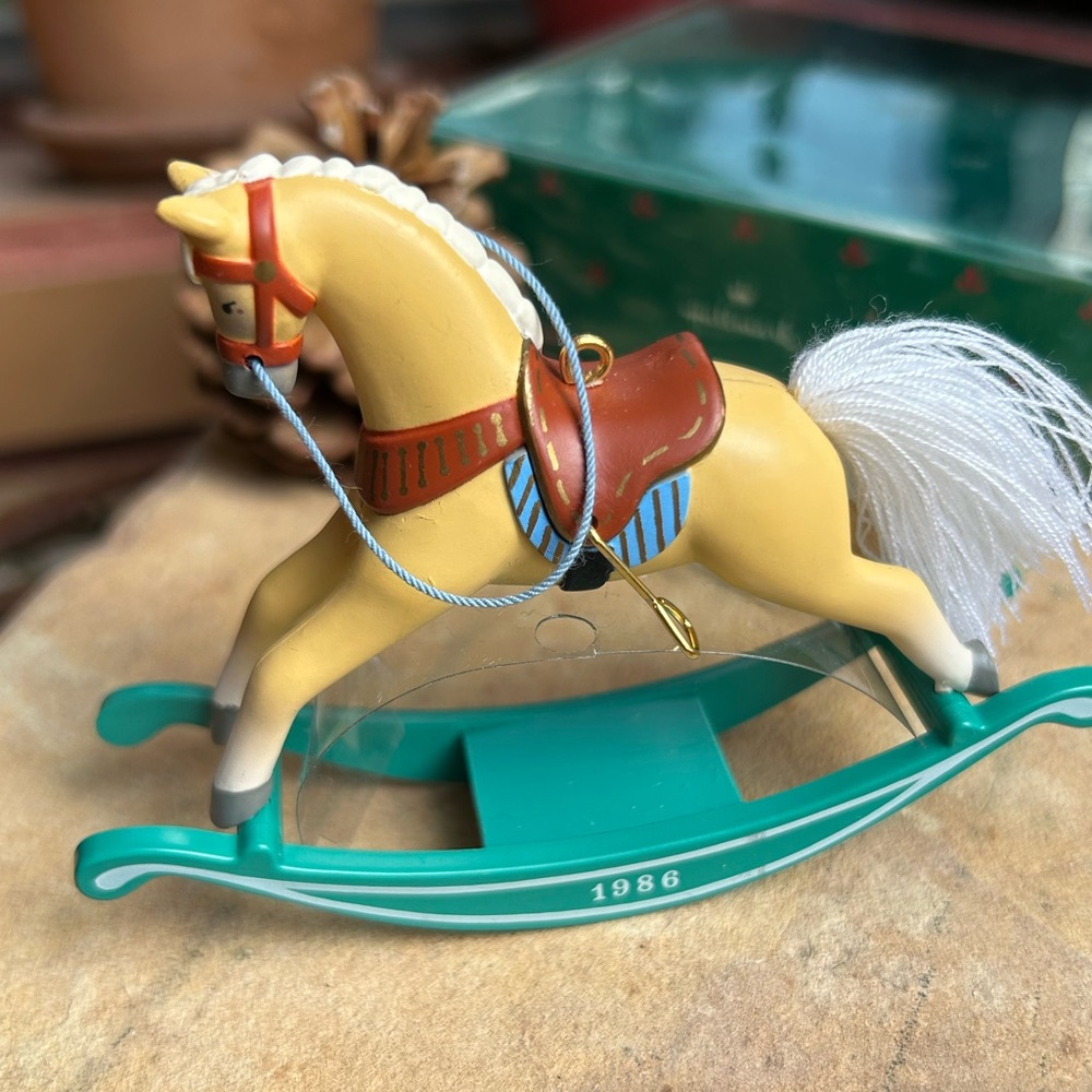 Hallmark 1986 #6 Rocking Horse Palomino Keepsake Ornament New in Box